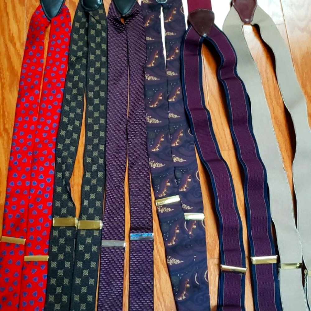 6 pairs of Leather Braces- for dress wear.. Suspenders